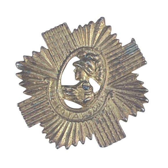 Vintage Royal Scots Military Badge 1940s 1950s Starburst Style with Classical Pr - Picture 5 of 6